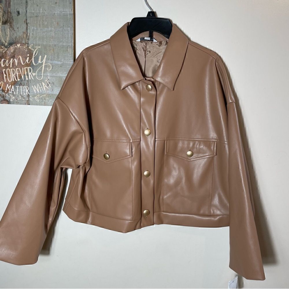 Ophelia Roe faux leather jacket